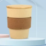 Stainless Steel Mug With Wood Base With Bamboo Cap